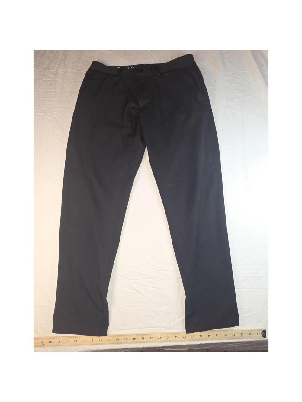 Haggar Pants Mens 34x30 Black Slim Fit Manhattan Flex Series Stretch Slacks